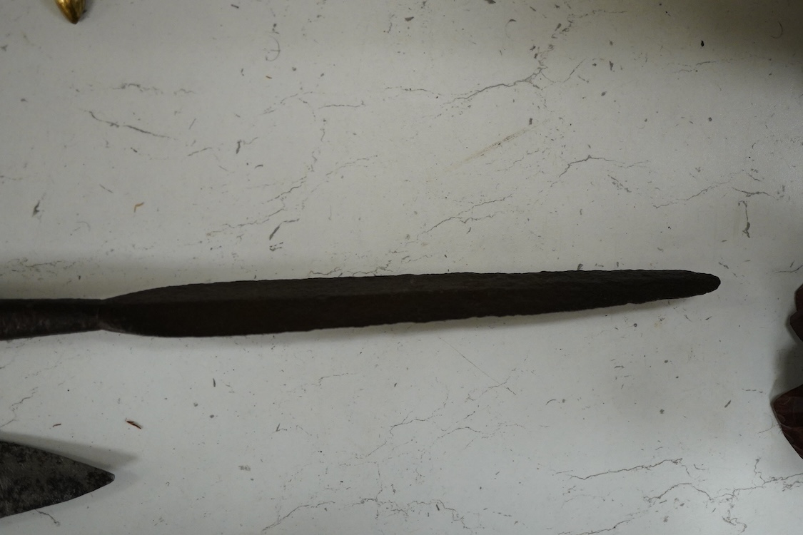 Three Zulu spears and a similar spear head (4) longest 175cm